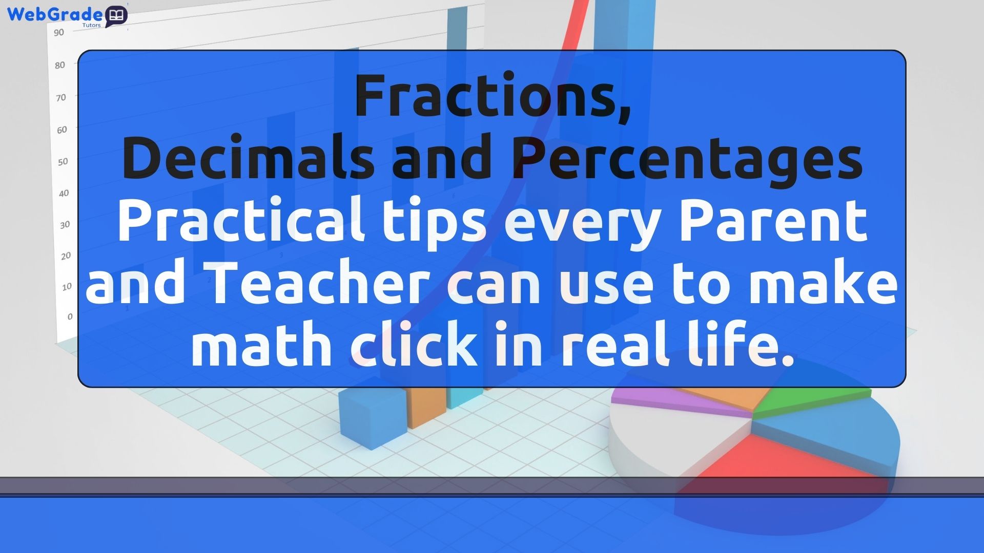 Fun and easy visual explaining fractions, decimals, and percentages created by math experts at WebGrade Tutors.