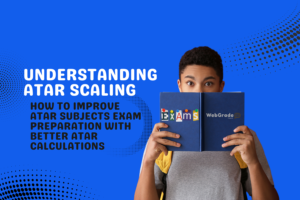 Student studying ATAR scaling concepts from WebGrade Tutors guide to improve ATAR calculations and ATAR exam.