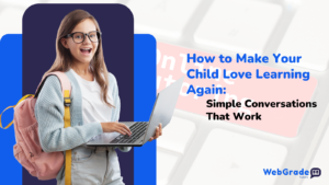 Parent and child enjoying fun learning activities at home together, reconnecting through conversation and play to make your child love learning again. Primary keyword used: make your child love learning again Secondary keyword included: learning fun activities