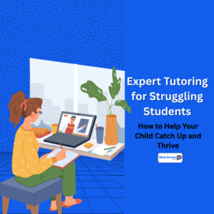Student receiving expert tutoring from WebGrade Tutors through an online learning session, focusing on helping struggling students catch up and thrive.
