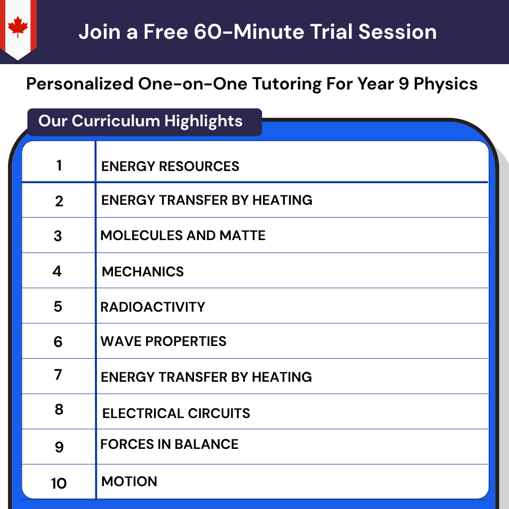 Personalized online physics tutoring grade 9 Canada curriculum for mechanics, energy, and motion, boosting child's STEM confidence.