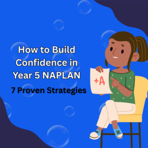 A smiling Year 5 student achieving top grades during NAPLAN preparation, supported by online tutoring NAPLAN Australia designed to help struggling Year 5 students build confidence through NAPLAN practice tests and focused Year 5 NAPLAN study sessions.