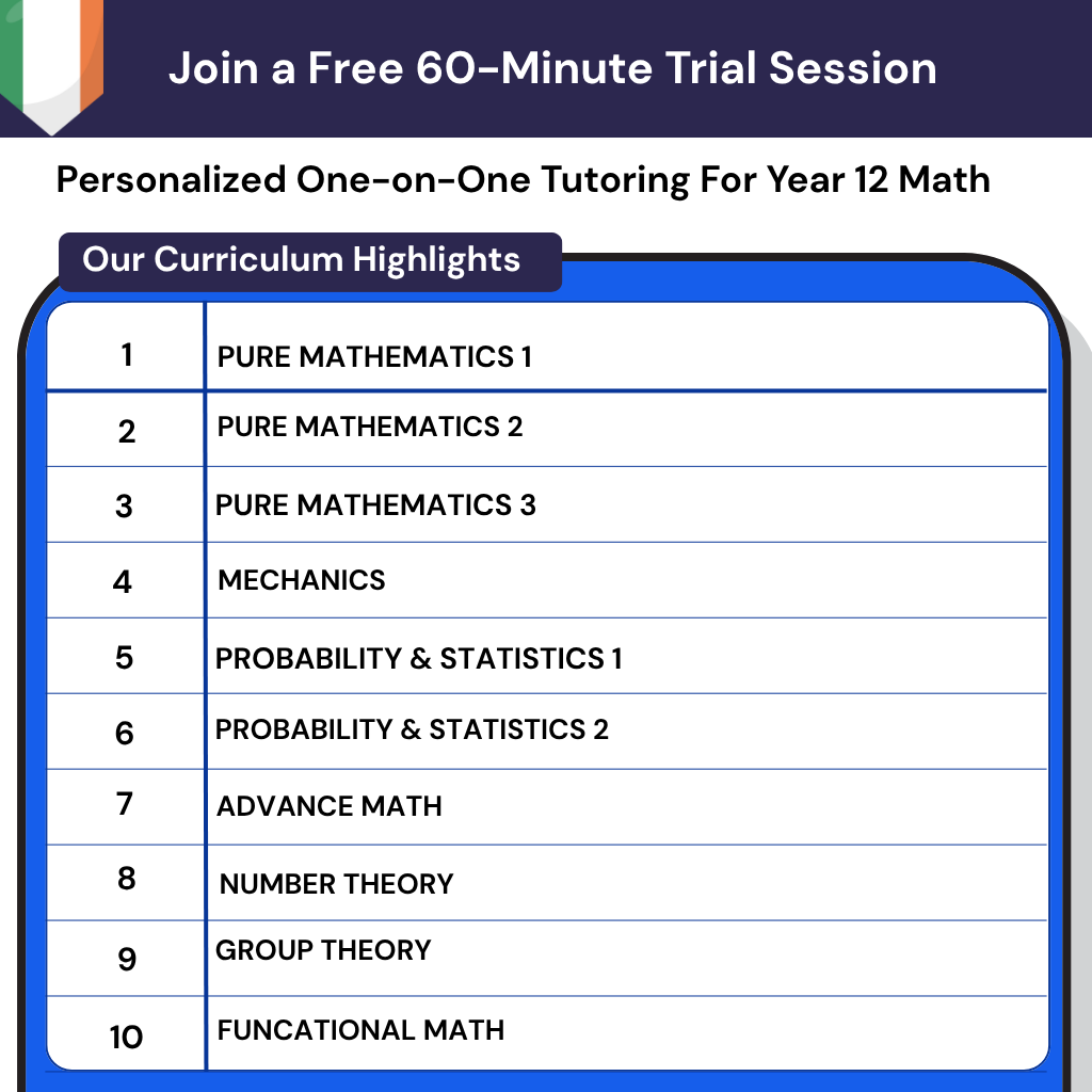 Leaving Cert Maths higher level grinds in Ireland for Year 12. Online tutoring to build math confidence and prepare for exams.