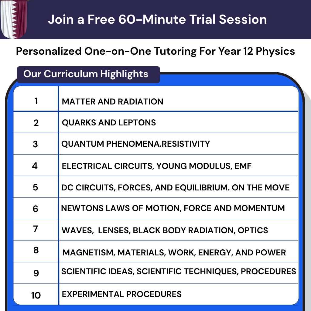 Personalized Online Physics Tutoring Qatar Curriculum Year 12