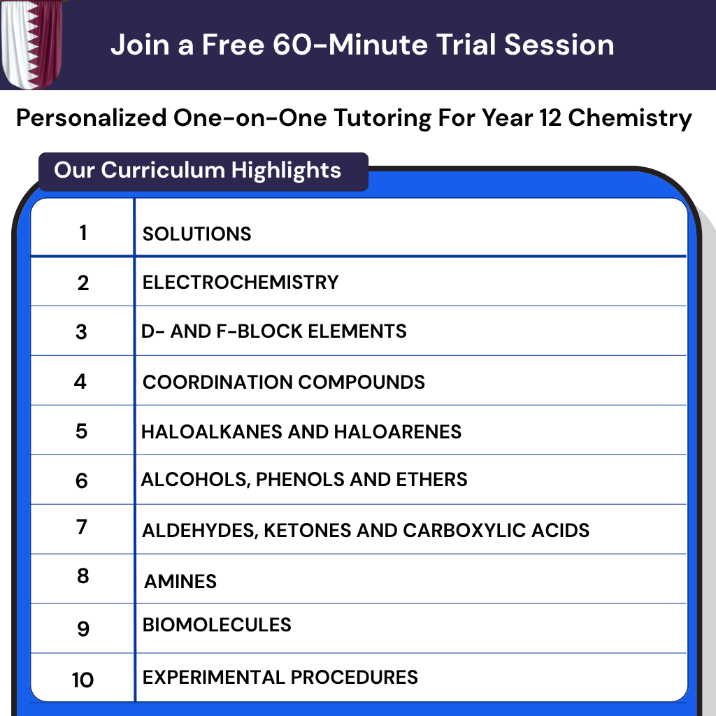 Private Tutoring Chemistry Year 12 Qatar