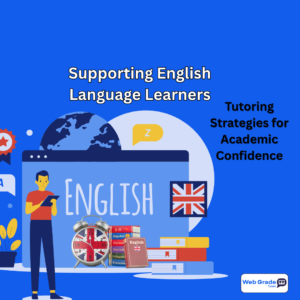 A teacher providing personalized online tutoring for ESL students, supporting English language learners (ELL) through WebGrade Tutors.