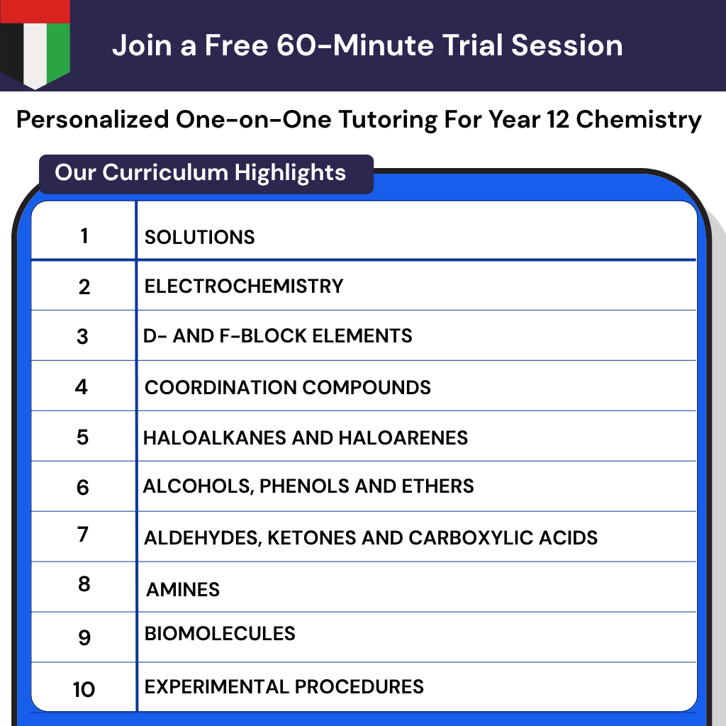 online chemistry tutor year 12 UAE Emirati curriculum