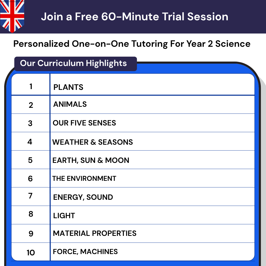 Expert Online private tutoring UK Year 2 Science with a DBS-checked private tutor for primary, boosting science confidence with KS1 tuition.