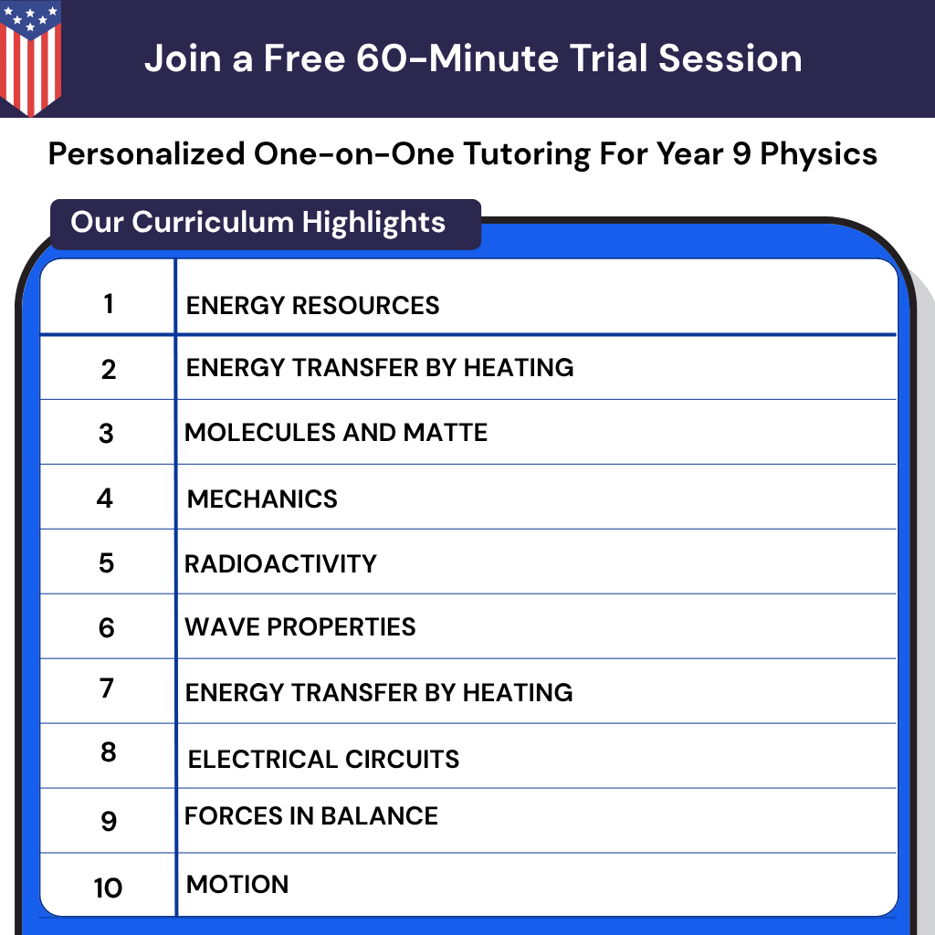 Personalized Online 9th Grade Physics Tutoring in the USA for physics concept clarity and to overcome physics anxiety.