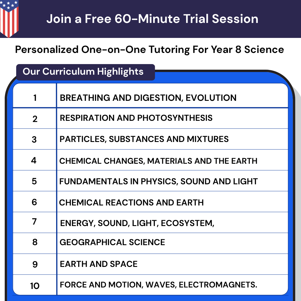 Personalized Online Year 8 Science Tutoring in the USA. A science confidence builder for middle school students needing physical science help.