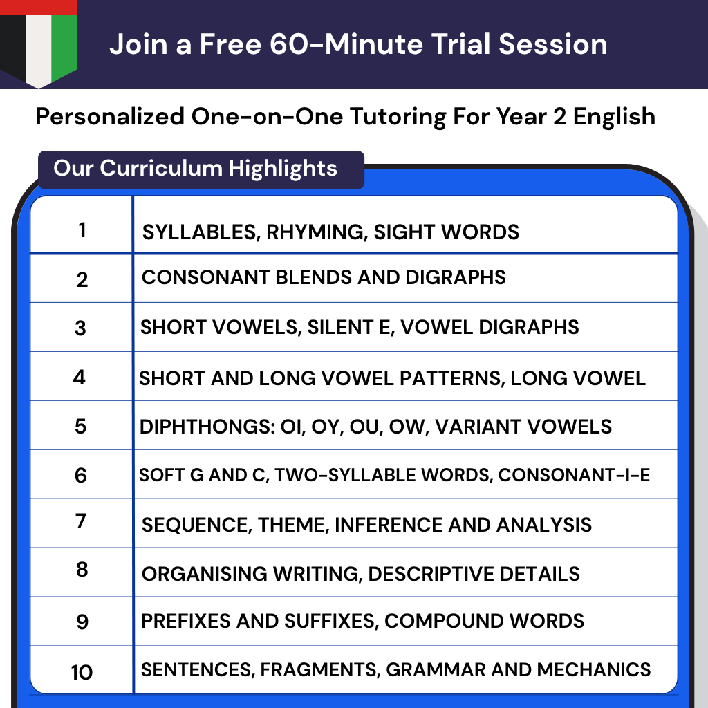 online English tutor Year 2 UAE Emirati curriculum