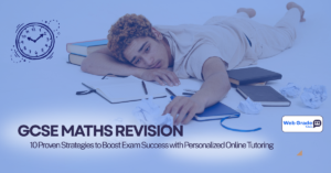 GCSE Maths Revision table showing topic weightage for Number, Algebra, Ratio & Proportion, Geometry, and Statistics across AQA, Edexcel, and OCR exam boards to help improve GCSE Maths Exmas for all grades using Maths Tutoring Online.